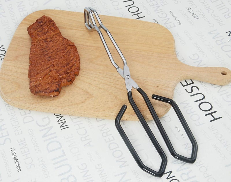 HINMAY Scissor Style Tongs 10-Inch and 11-Inch Set Stainless Steel Wire Tongs, Set of 2 - Image 5